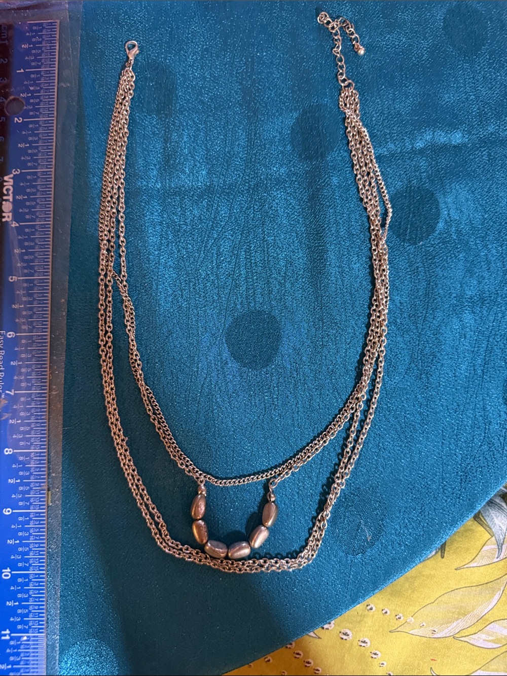 Silver Multi-Strand Beaded Necklace - Women Jewelry